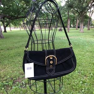 Via Spiga Black Suede Leather Shoulder Bag, New with Tag